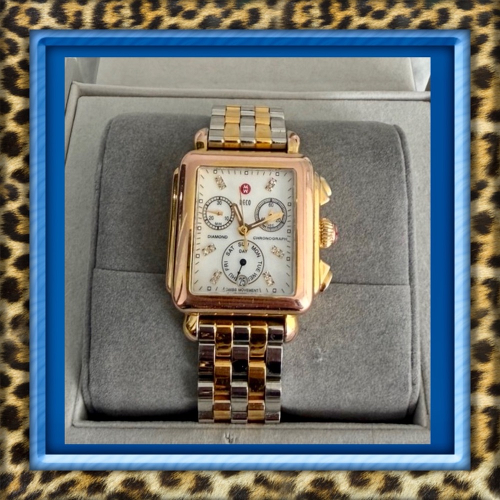 👑✅PRICE FIRM✅ Beautiful MICHELE Signature Mid Deco 29mm Bracelet Watch